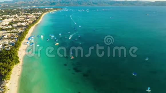 长滩岛白色沙滩菲律宾时间推移视频的预览图