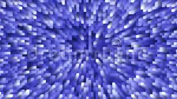 带径向辉光的蓝色方形图案的脉冲背景视频的预览图