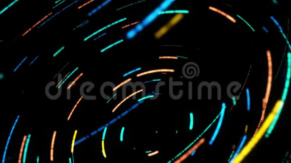 霓虹灯条纹扭曲数字螺旋的三维动画动画生动的动画与彩色条纹螺旋与三维视频的预览图