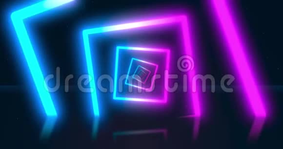 无尽隧道蓝粉色谱三维渲染视频的预览图