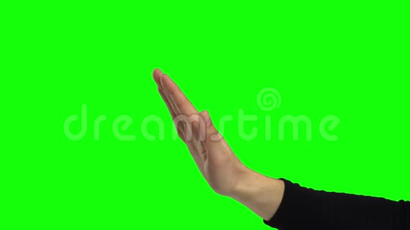 男性手势停止的手绿色屏幕关门视频的预览图