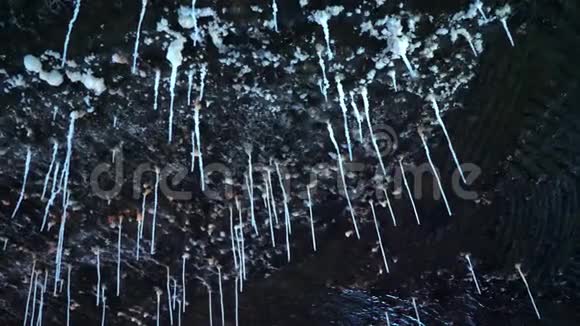 把钟乳石挂在盐矿洞穴里盐矿Turda罗马尼亚视频的预览图