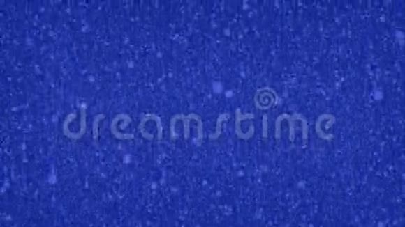 大大小小的雪花飘落下来蓝色背景视频的预览图