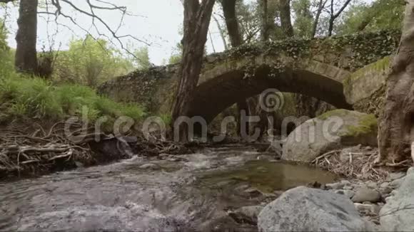 中世纪桥下的河流视频的预览图