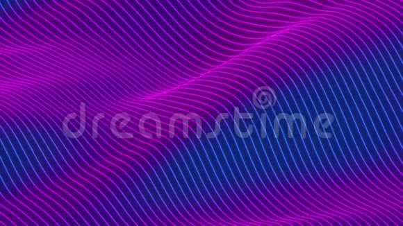 用明亮的霓虹灯颜色抽象出五颜六色的波浪背景视频的预览图