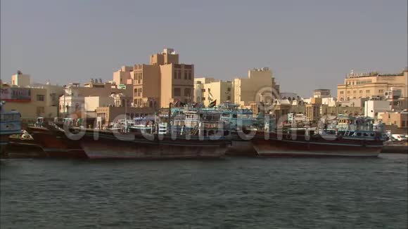 Dhows木船阿联酋迪拜溪Deira视频的预览图