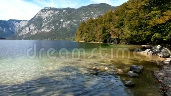 在斯洛文尼亚的Bohinj湖的风景如画视频的预览图