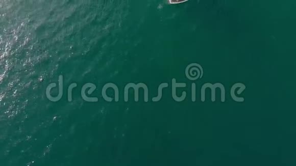 游客从船上潜入海洋空中无人机射击视频的预览图