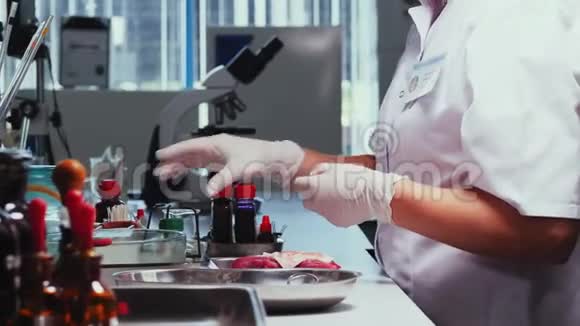 助理打开煤气燃烧器在餐桌上消毒工具视频的预览图