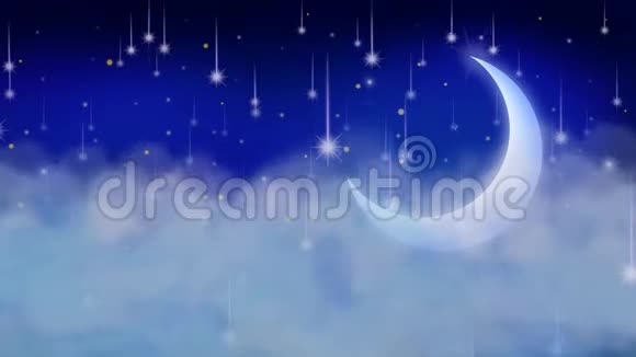 最好的夜空拍摄星星和月亮最好的循环视频背景让婴儿入睡平静放松视频的预览图