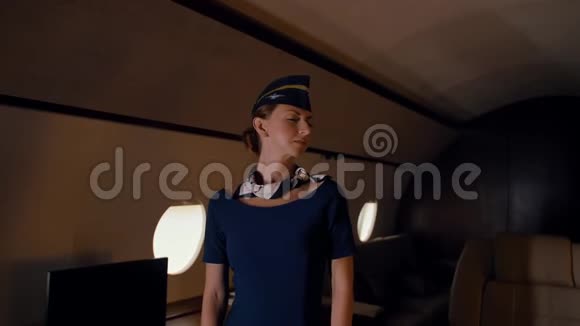 私人飞机上空中小姐的史诗级镜头视频的预览图