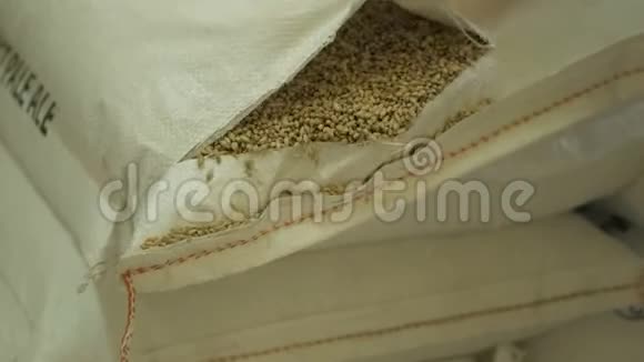 大麦麦芽装在袋子里视频的预览图
