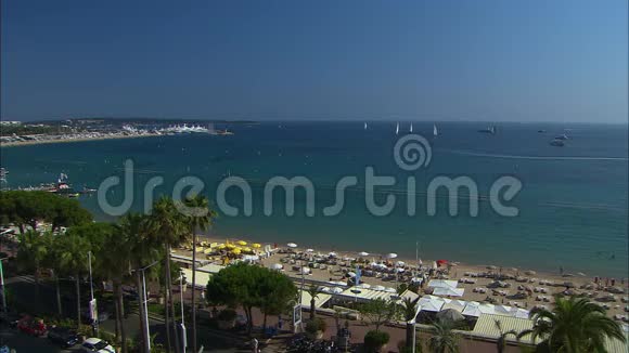 戛纳海滩景观法国克罗塞特视频的预览图