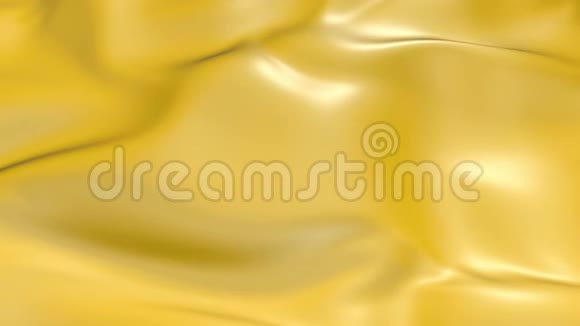 4k的三维动画波浪状的黄色布料表面形成波纹状的流体表面或组织中的褶皱黄色的视频的预览图