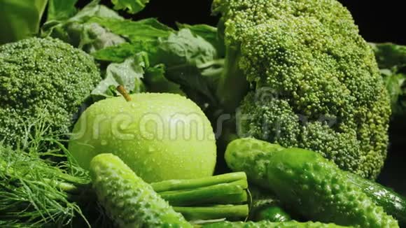 绿色蔬菜组视频视频的预览图