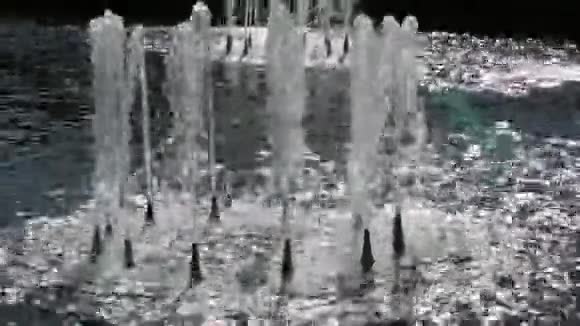 水射流垂直于城市喷泉景观生态视频的预览图