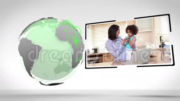 世界各地的家庭与Nasaorg提供的地球图像相连视频的预览图