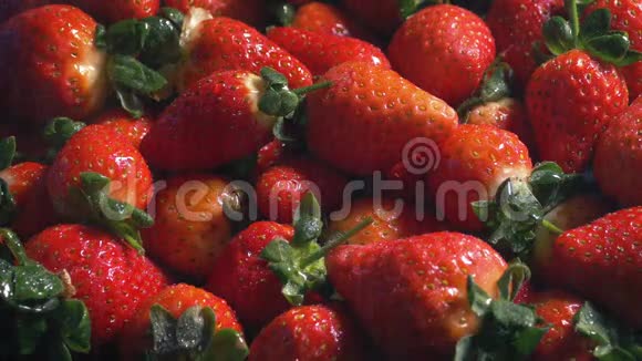 草莓在细水喷雾中视频的预览图