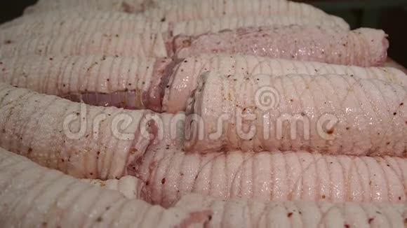 肉类加工厂手工生产猪肉视频的预览图