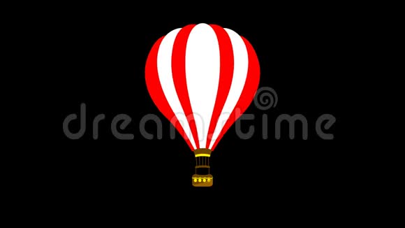 空气气球假日冒险图标线绘制动画透明矢量运动图形循环视频的预览图