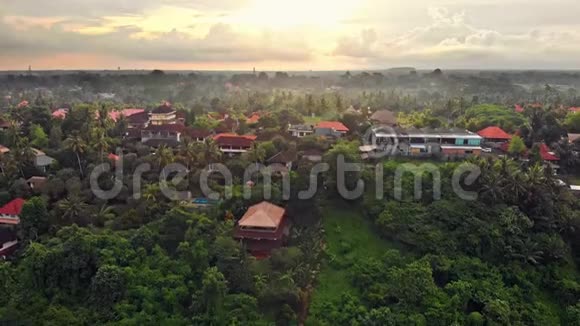 鸟瞰巴厘岛乡村风景稻田视频的预览图
