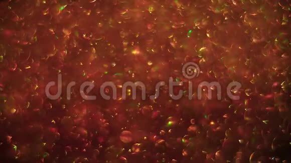 抽象闪光的红金背景气泡的混沌运动球旋转抽象分子棕色视频的预览图