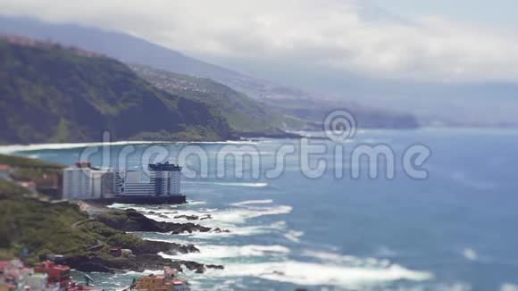 西班牙特内里费岛西北海岸的倾斜移位景观加那利群岛美丽的自然地标视频的预览图