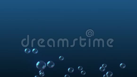 蓝色背景下气泡上浮的动画视频的预览图