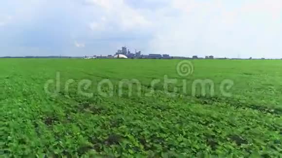 农田粮仓鸟瞰农业景观4K视频的预览图