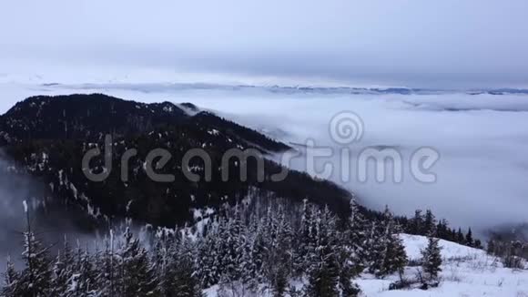 罗马尼亚喀尔巴阡山脉冬季景观视频的预览图