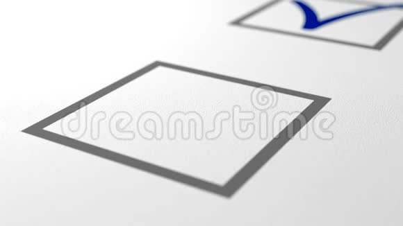 蓝色圆珠笔上写着白色检查单的蓝色标记视频的预览图