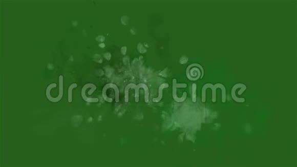 水彩圣诞装饰绿锥背景上的彩色印迹视频的预览图