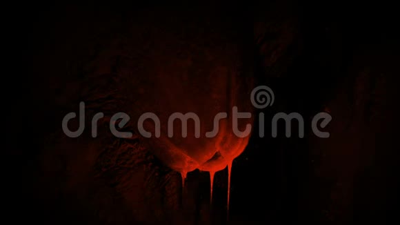 天花板上的外星蛋滴着红色发光的黏液视频的预览图