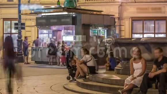 维也纳街头食品亭和香肠摊视频的预览图