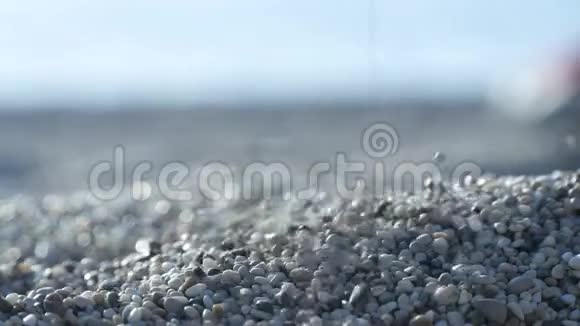 近景观沙和砾石海滩图片视频的预览图