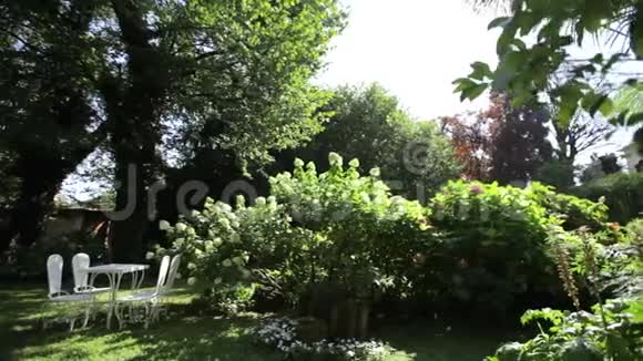 大花园里的白色桌子视频的预览图