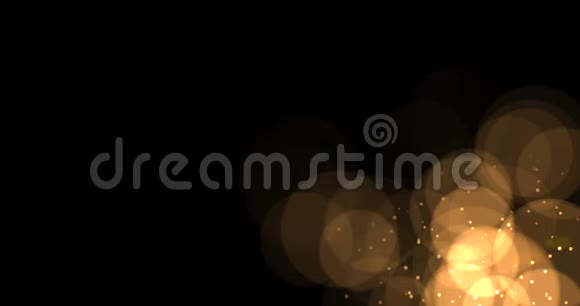 抽象的圆形金光闪闪黑色背景上有阿尔法的流动视频的预览图