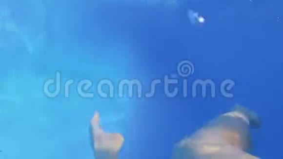 那个女孩在水下游泳水下射击一个长腿女孩潜水一个身材好的女孩游走了视频的预览图