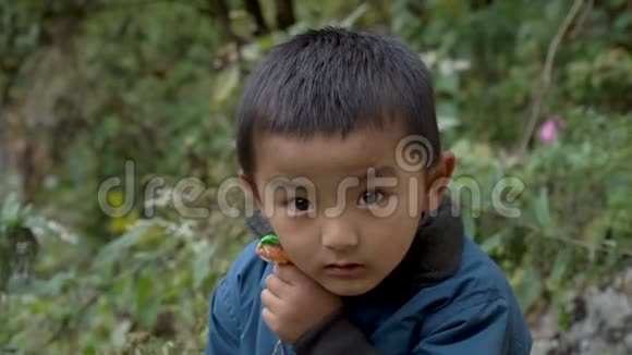 尼泊尔男孩的肖像视频的预览图