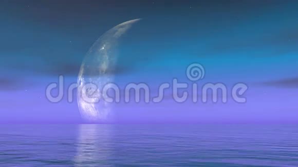 月亮相位在水中现实月亮的时间经过它的阶段视频的预览图