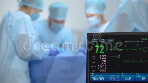 心电监护仪记录医院手术手术期间心率的活动视频的预览图