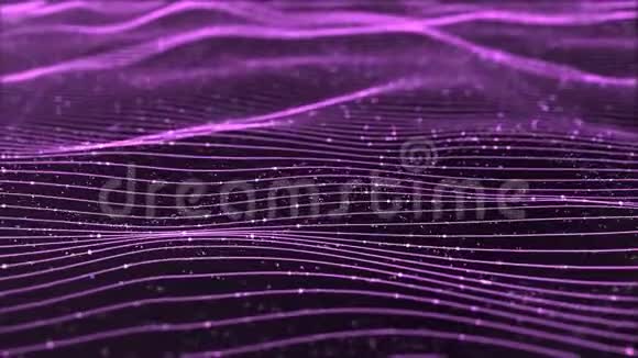 数字紫罗兰动画波背景视频的预览图