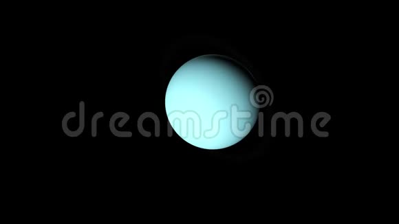 计算机产生的行星天王星在宇宙恒星空间的旋转抽象背景的三维渲染视频的预览图