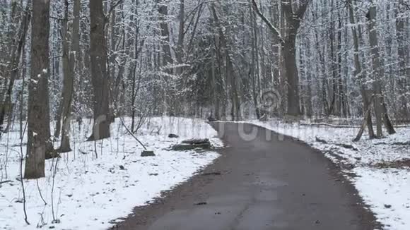 林果巷在多云的春季天气下最后一场雪视频的预览图