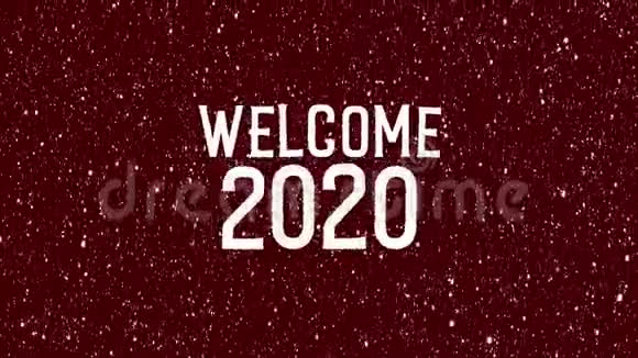 2020年用雪花庆祝欢迎2020动画文本视频的预览图