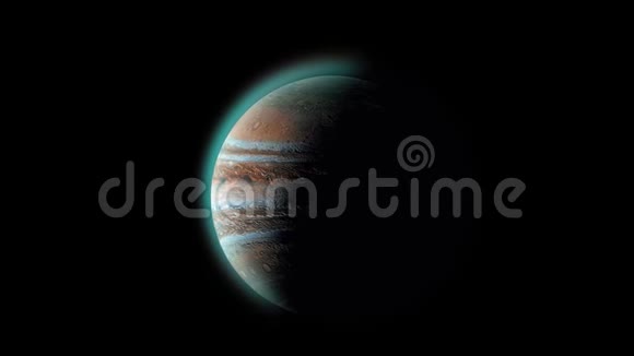 木星行星3D渲染太阳系太空中的巨型木星视频的预览图
