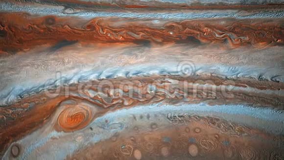 木星在太空近距离射击宇宙太阳系这颗巨大而美丽的行星正在旋转视频的预览图