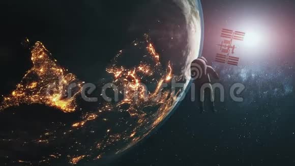 地球上空的现实宇航员国际空间站视频的预览图