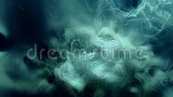滴漆水蓝抽象烟流视频的预览图