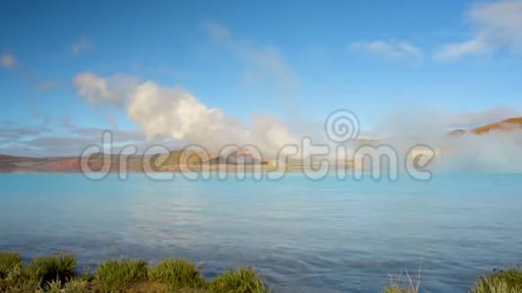 冰岛Myvatn湖附近的地热发电站视频的预览图